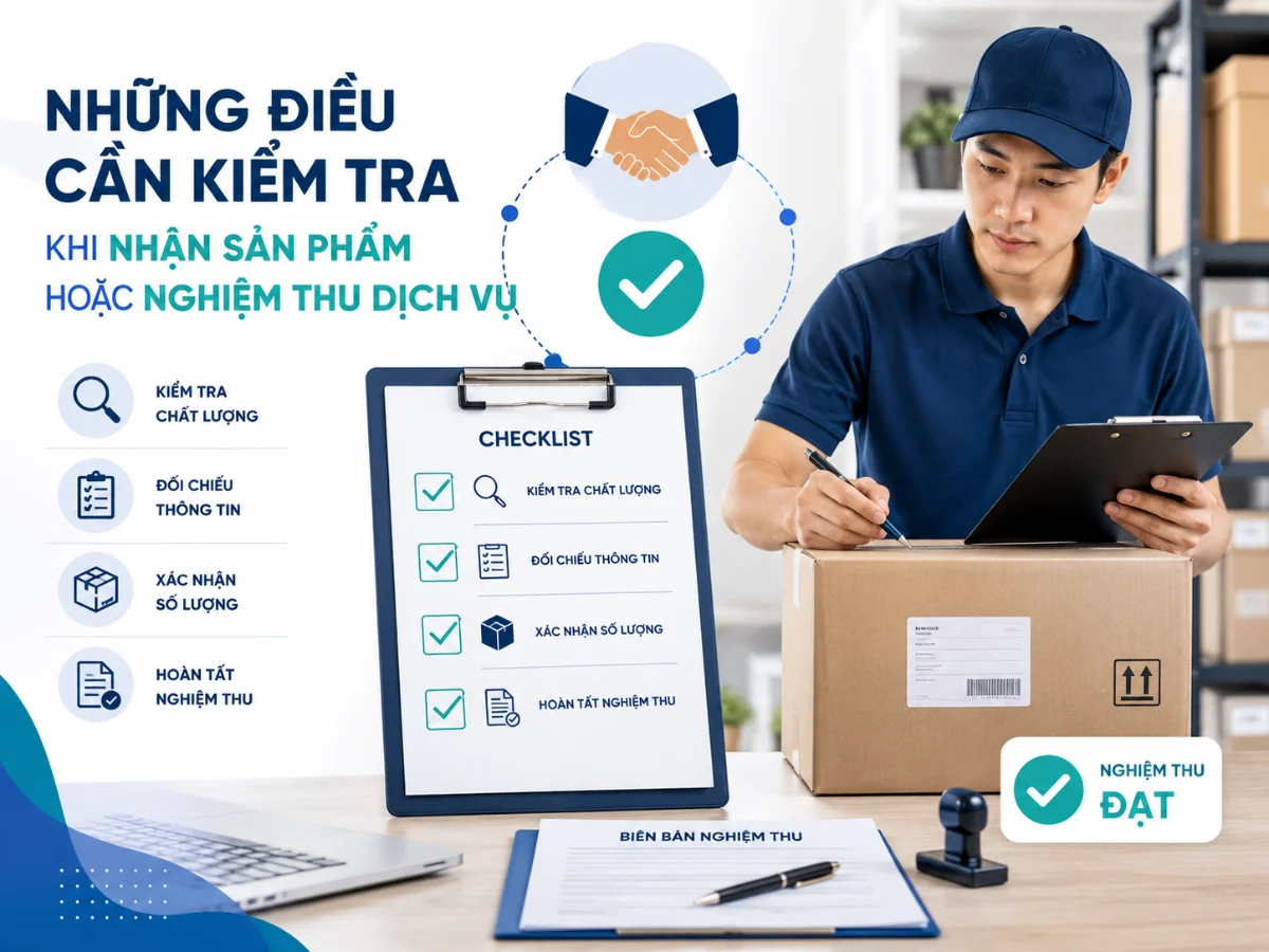 Những điều cần kiểm tra khi nhận sản phẩm hoặc nghiệm thu dịch vụ