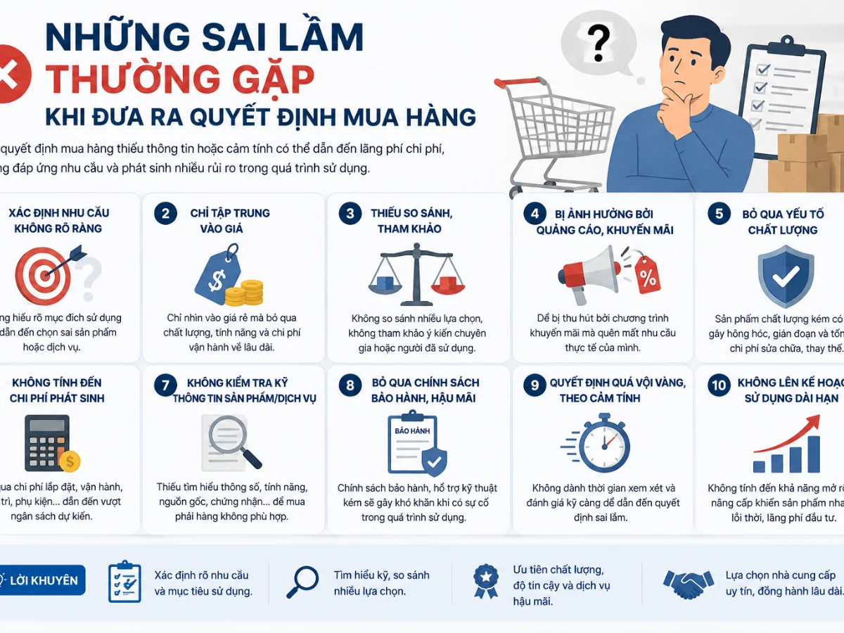 Những sai lầm thường gặp khi đưa ra quyết định mua hàng